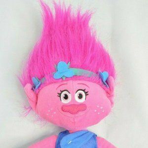 DREAMWORKS POPPY TROLL Stuffed Plush Doll HOT PINK BIG HAIR 18" Soft Toy w Dress